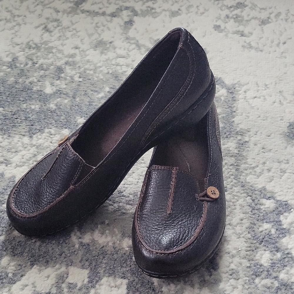 Rich Brown Leather Slip-On Loafers with Flat Sole